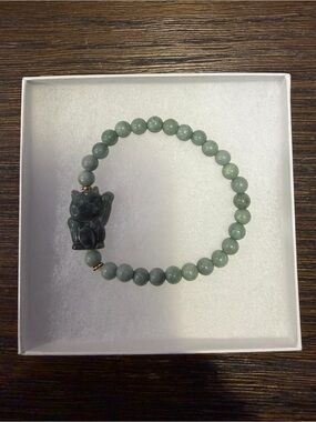 Lucky Cat Blue Water Jade Bracelet